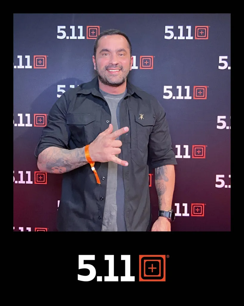 Douglas Pithon em evento da marca 5.11 Tactical